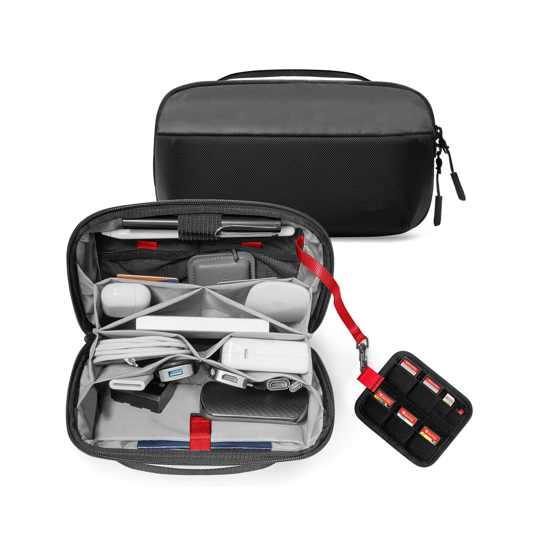 Tech Accessories Travel Organizer Pouch - 여행용 테크 오거나이저 파우치, 방수 다용도