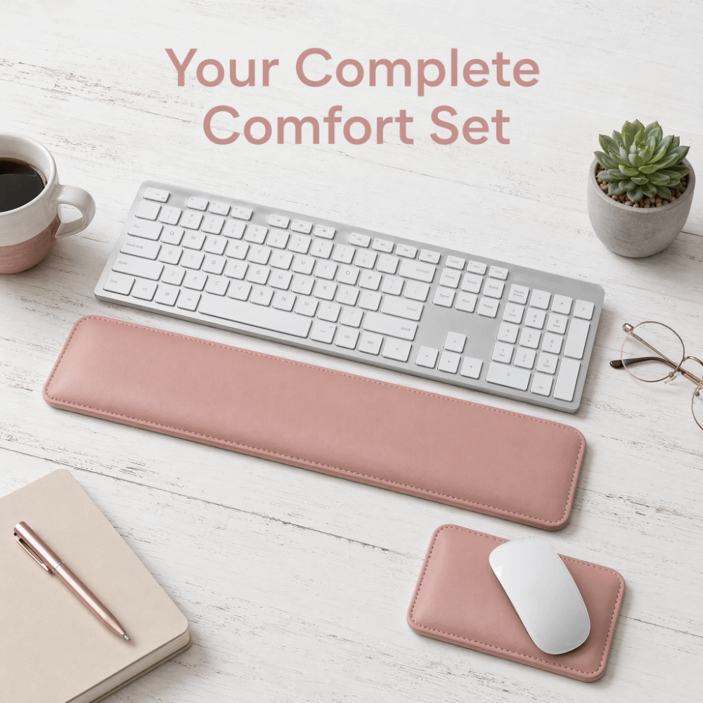 Keyboard Wrist Pad Leather - 휴대용 가죽 마우스 패드 대형 양면