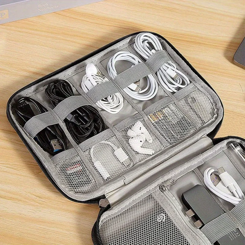 Tech Accessories Travel Organizer Pouch - 휴대용 전자 액세서리 보관 가방 1개,