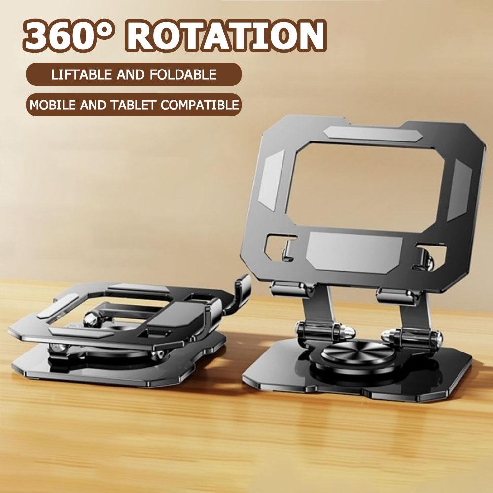 Tech Accessories Desk - 360도 회전 태블릿/폰 거치대, 조절 가능한